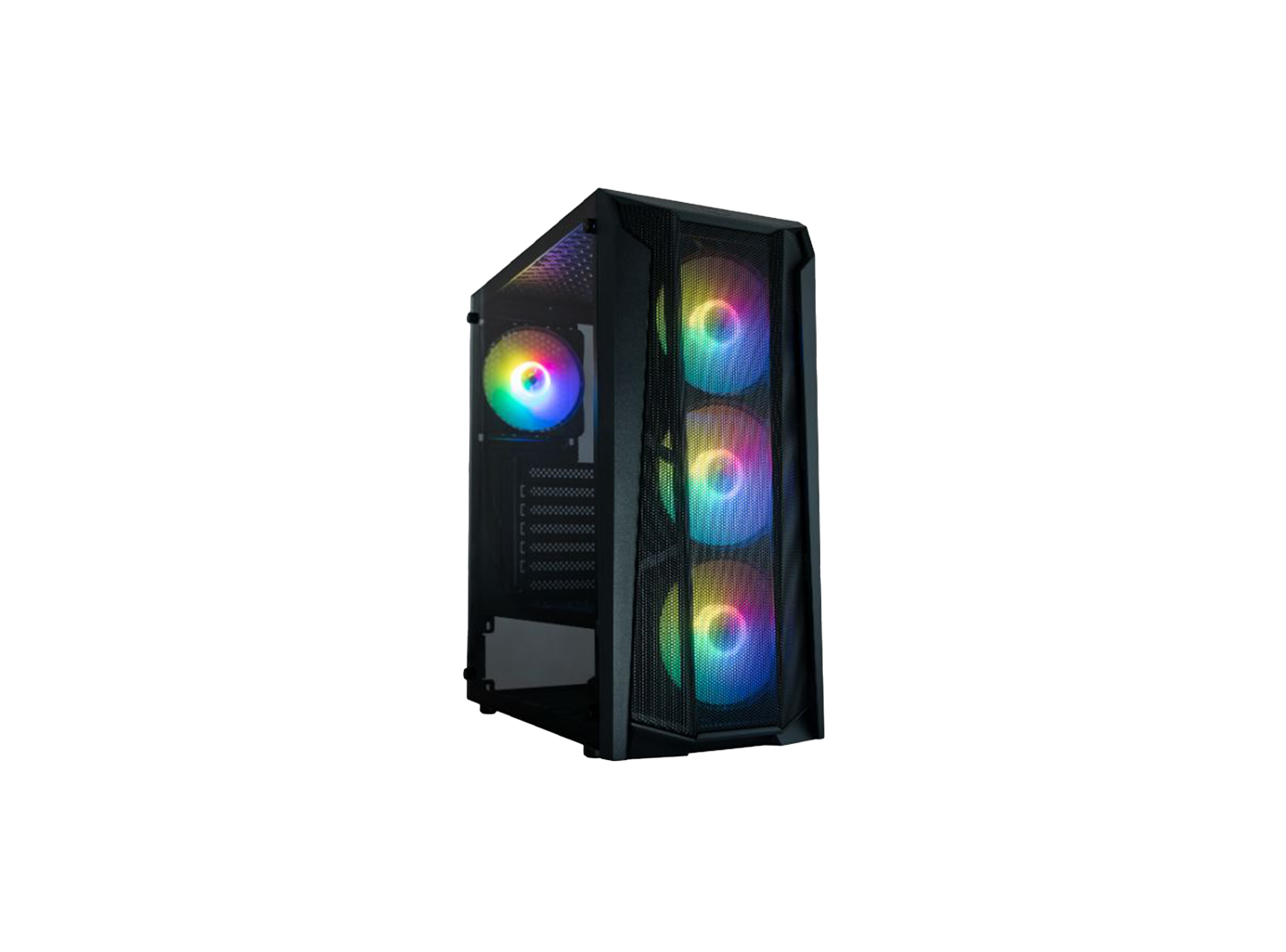 FRONTIER CRONUS CR19A BLACK TEMPERED ATX CASE (4 LED FANS)