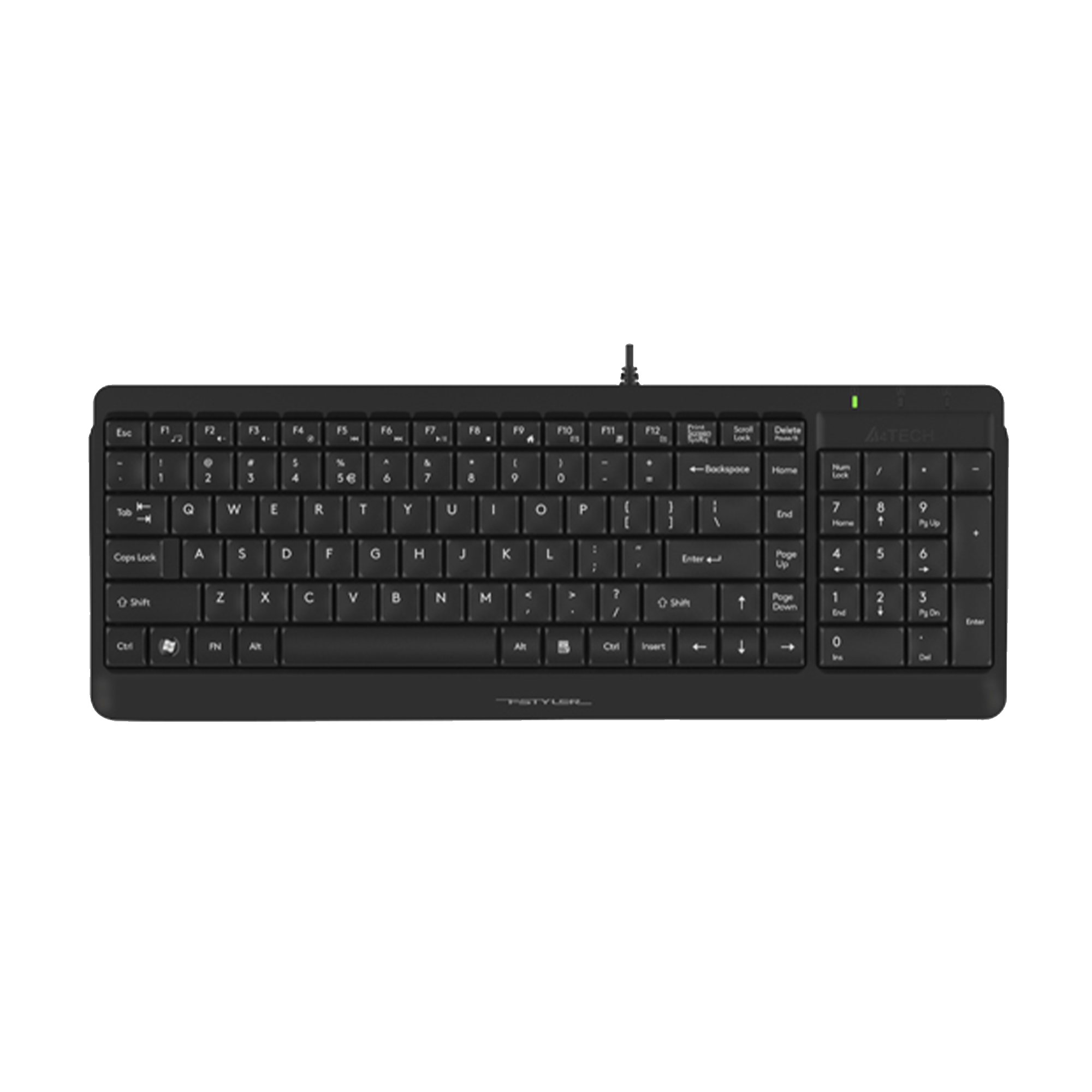 A4TECH FK15 FSTYLER MULTIMEDIA 2-SECTION COMPACT WIRED KEYBOARD (BLACK)