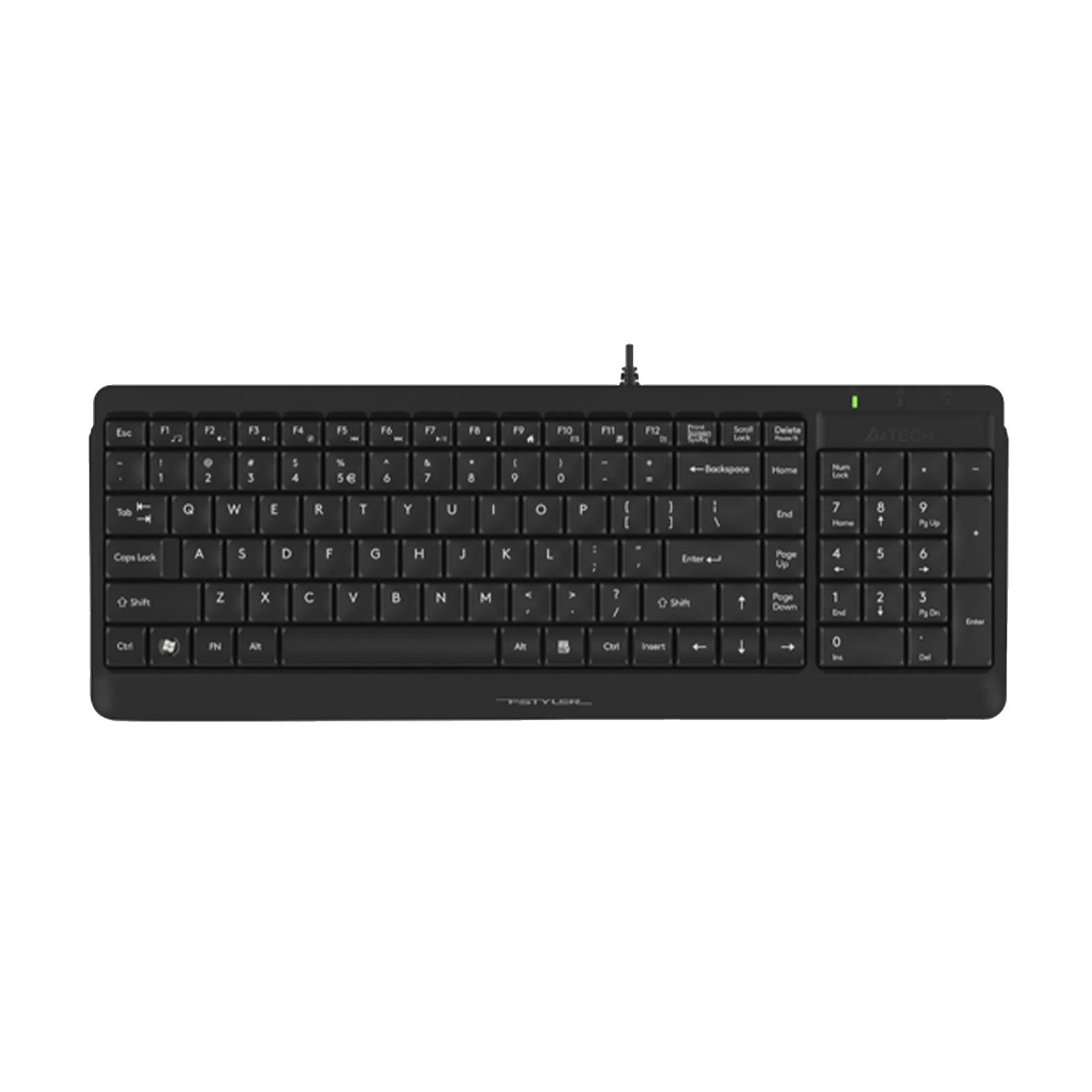 A4TECH FK15 FSTYLER MULTIMEDIA 2-SECTION COMPACT WIRED KEYBOARD (BLACK)