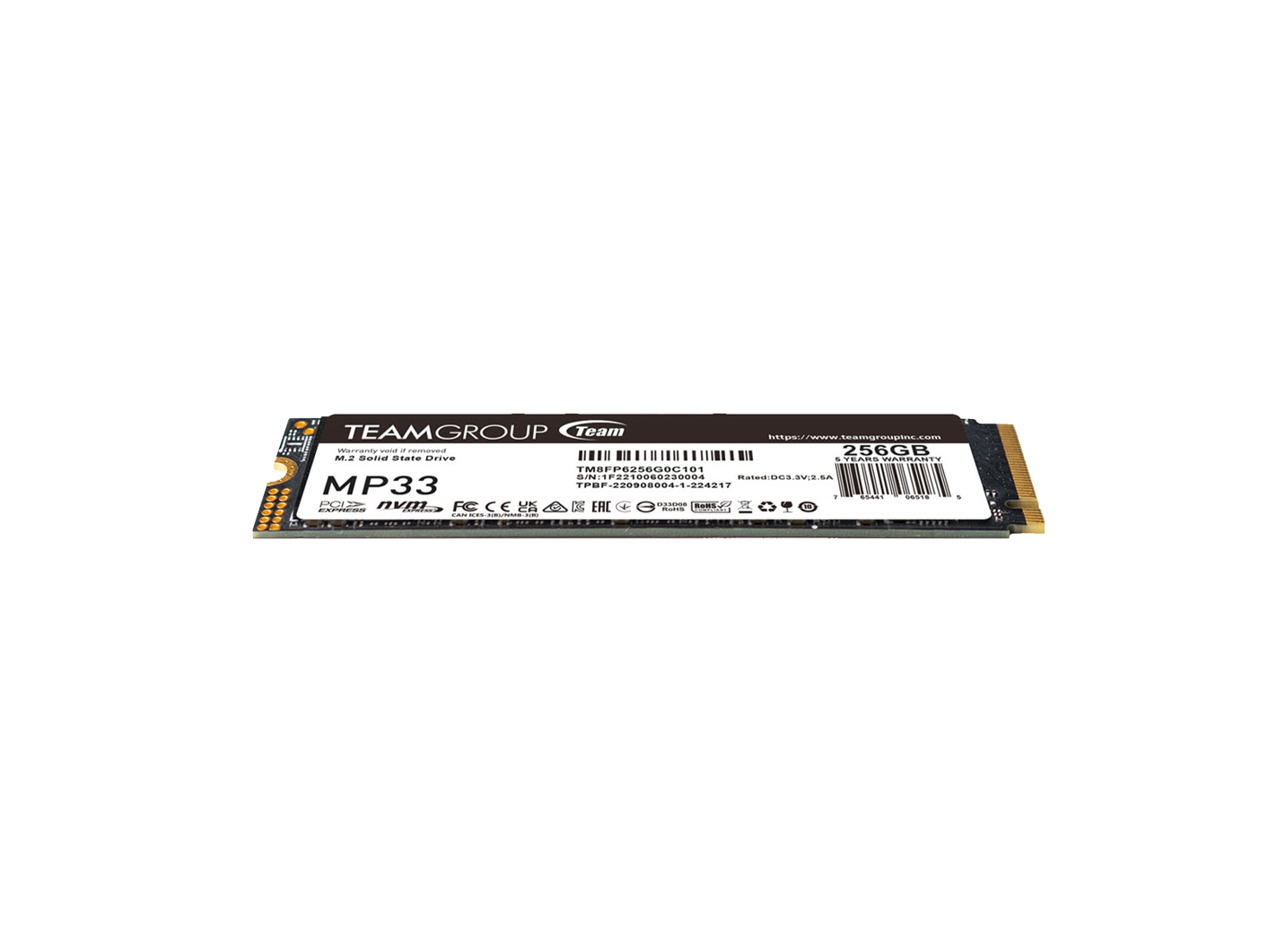 TEAM 256GB MP33 M.2 2280 NVME SSD (TM8FP6256G0C101)