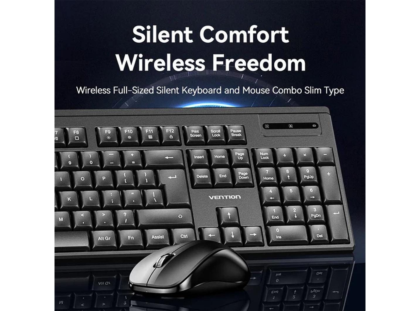 VENTION KTZB0-EN WIRELESS SILENT KEYBOARD AND MOUSE COMBO BLACK