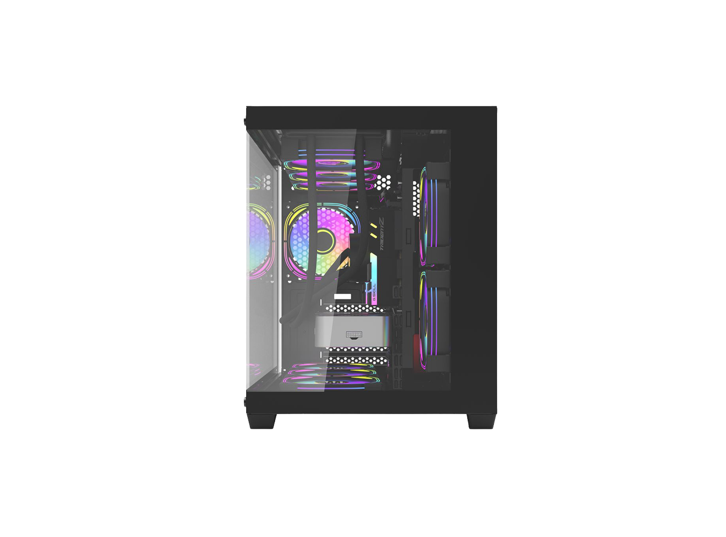 DARKFLASH C285MP V2 MICRO ATX CASE W/ TEMPERED GLASS PANORAMIC SIDE (BLACK)