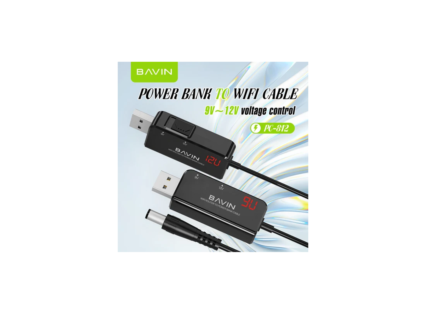 BAVIN Z-PC812-BK 9V TO 12V WIFI ROUTER TO POWER BANK CABLE