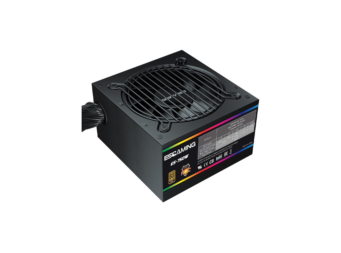 ESGAMING TRUE RATE PSU 750W 80PLUS