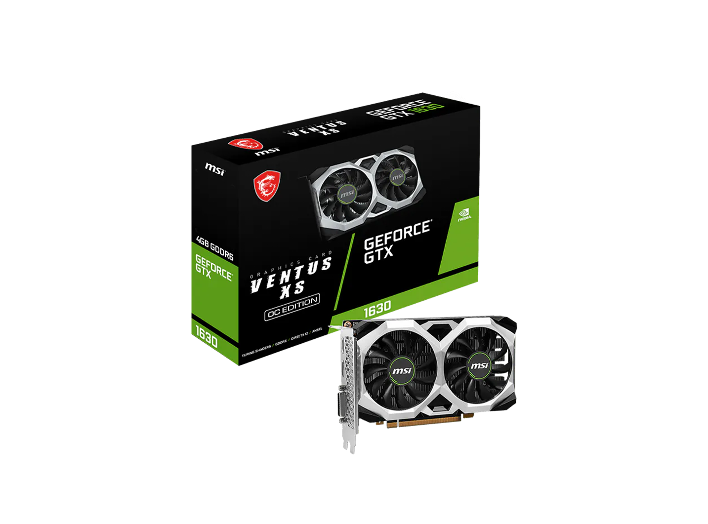 MSI GTX 1630 4096MB 64BIT GDDR6 VENTUS XS OC (DVI, HDMI, DP