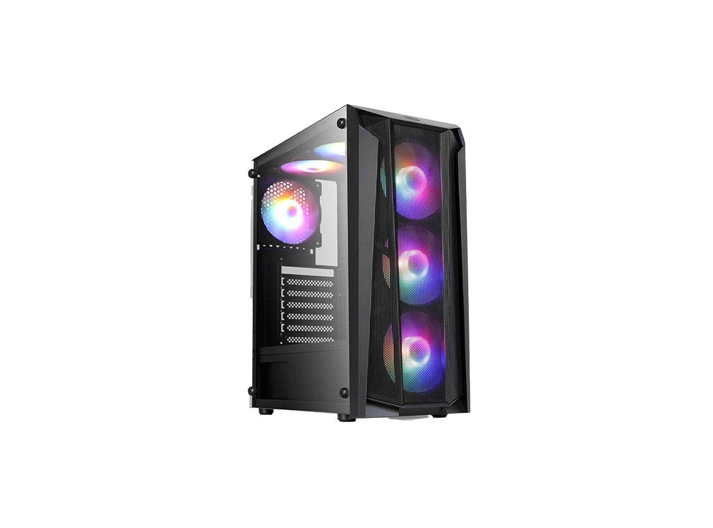 FRONTIER CRONUS CR19A BLACK TEMPERED ATX CASE (4 LED FANS)