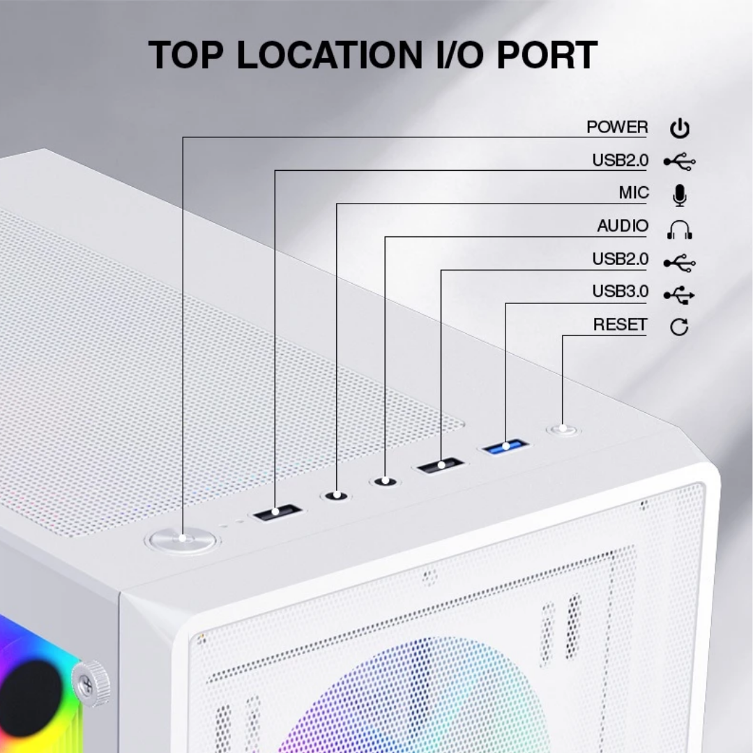 ESGAMING CPU CASING DOVE GAMING WHITE