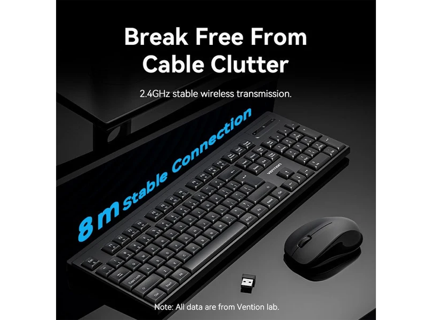 VENTION KTZB0-EN WIRELESS SILENT KEYBOARD AND MOUSE COMBO BLACK
