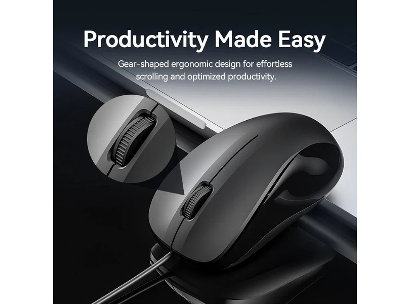 VENTION KTYBG-EN WIRED SILENT KEYBOARD AND MOUSE COMBO BLACK