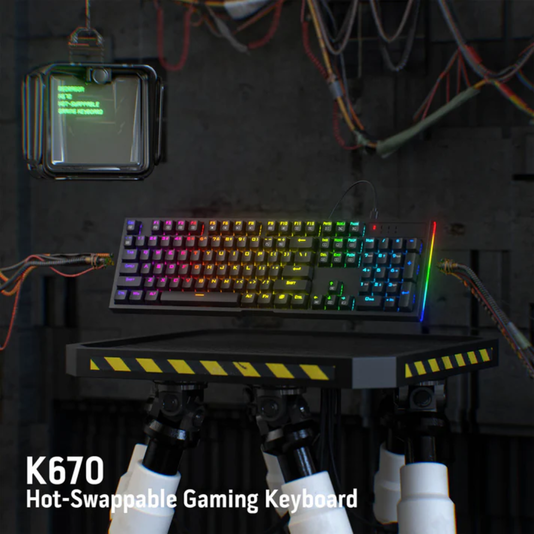 REDRAGON ARGO RGB WIRED MECHANICAL GAMING KEYBOARD (RED SWITCH/SWAPPBL)