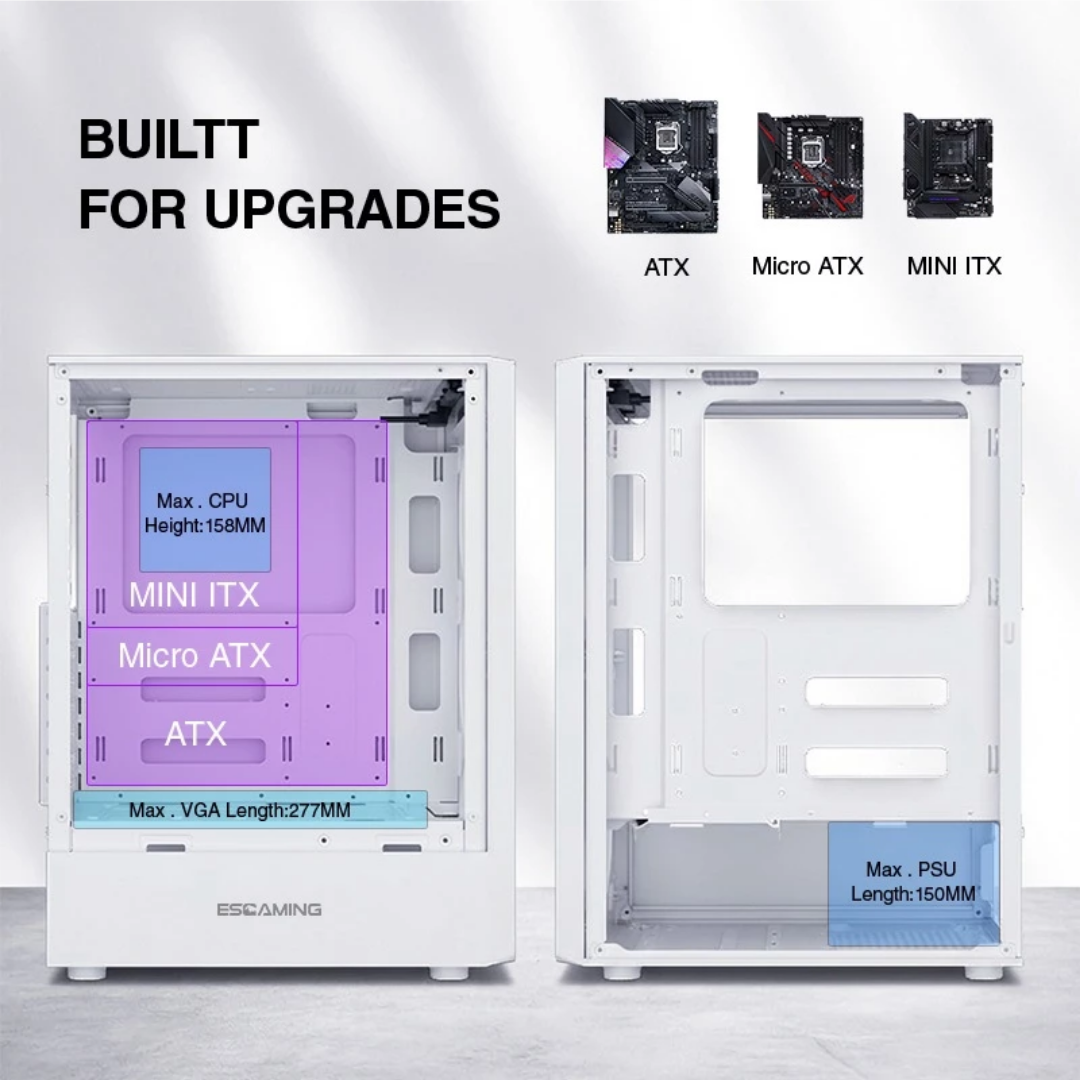 ESGAMING CPU CASING DOVE GAMING WHITE