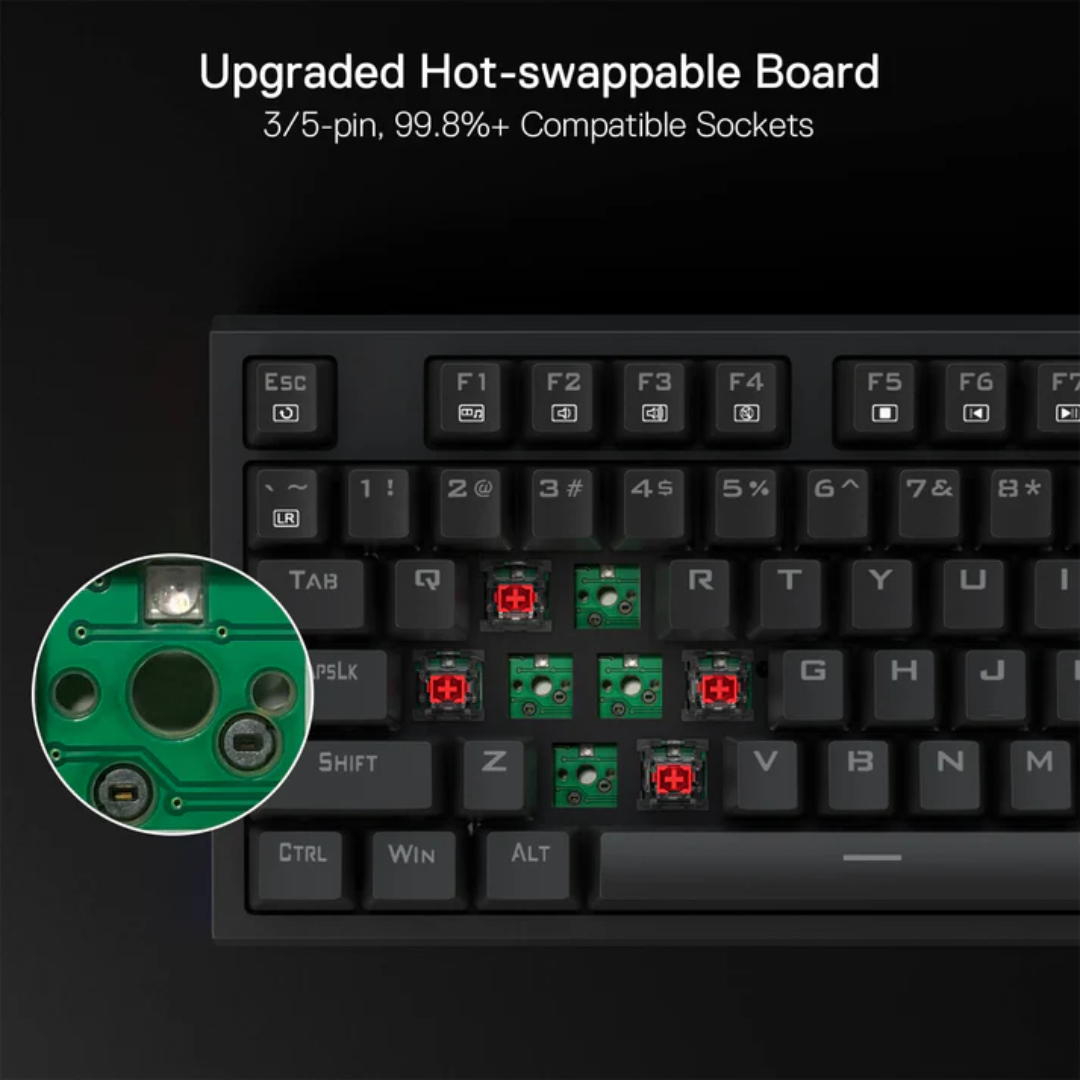 REDRAGON ARGO RGB WIRED MECHANICAL GAMING KEYBOARD (RED SWITCH/SWAPPBL)