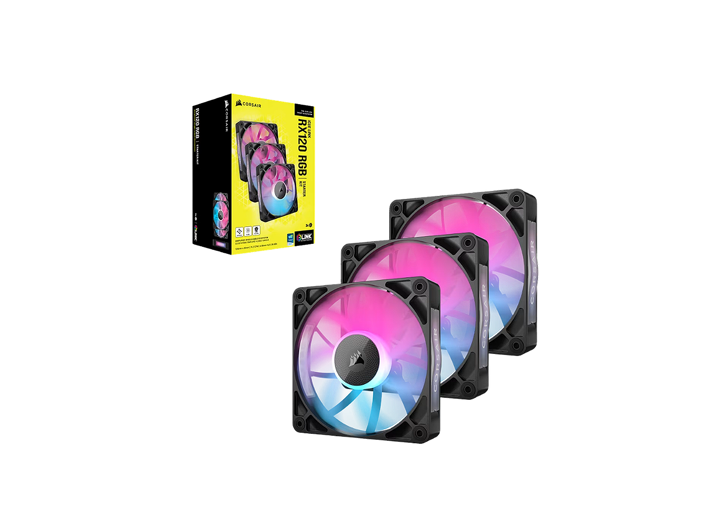 CORSAIR iCUE LINK RX120 RGB STARTER KIT TRIPLE FAN 120MM