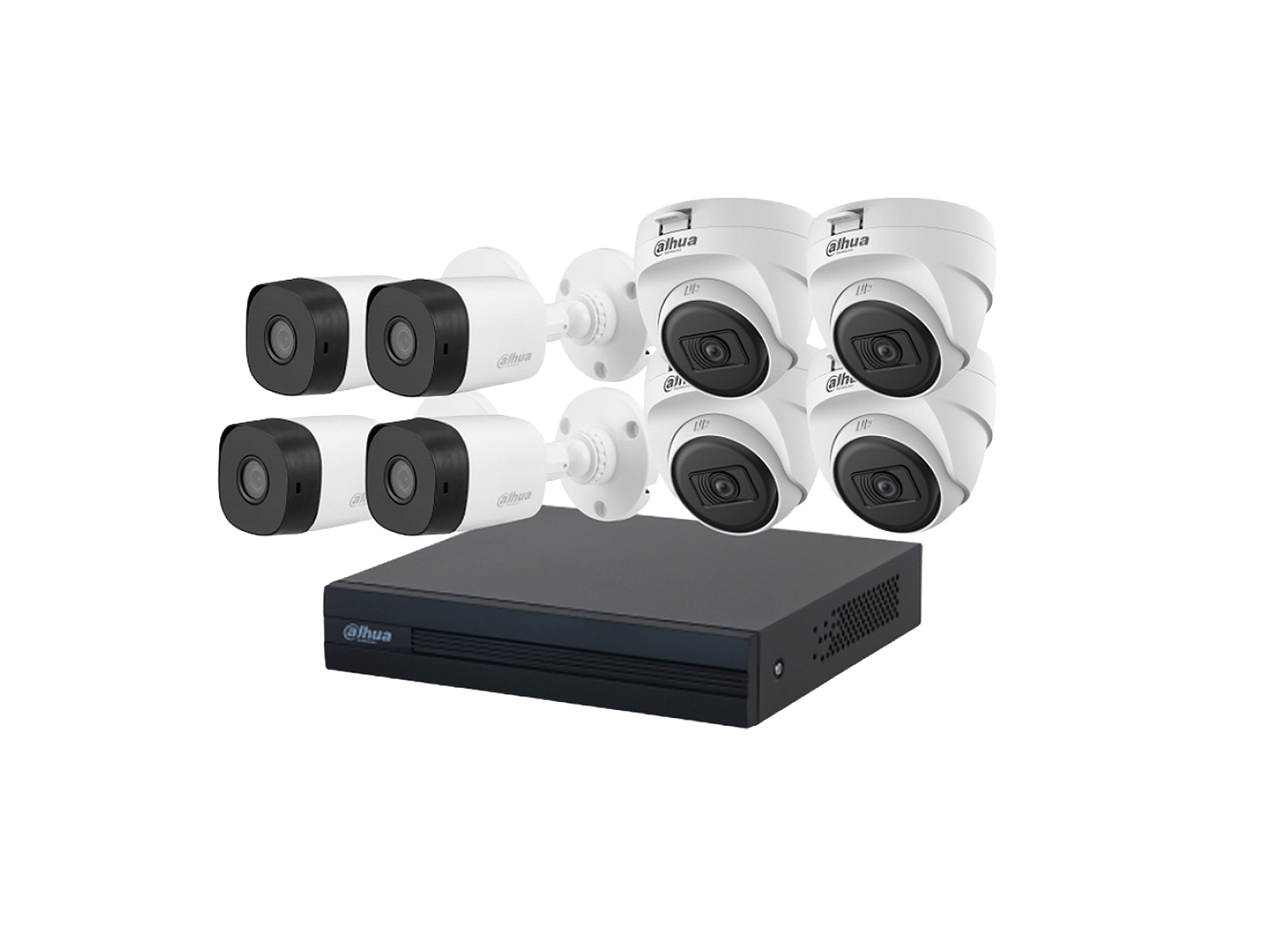 WIZSENSE 8CH KIT, 1 X AI XVR (XVR1B08-I), 4X2MP BULLET (B1A21N-0360B, 4X2MP TURRET (T1A21N-0360B)