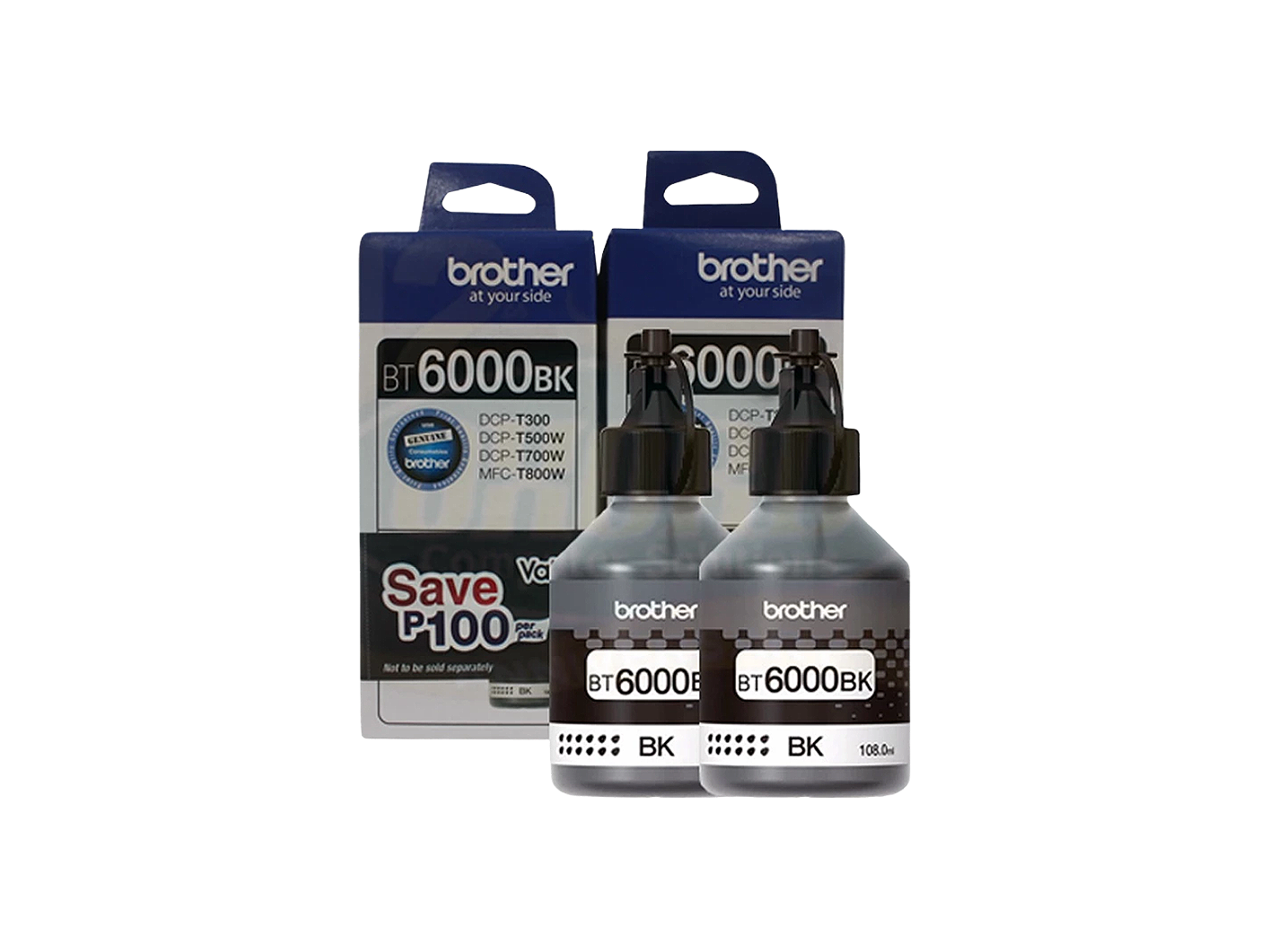 BROTHER BT6000 INK BLACK 2PACK
