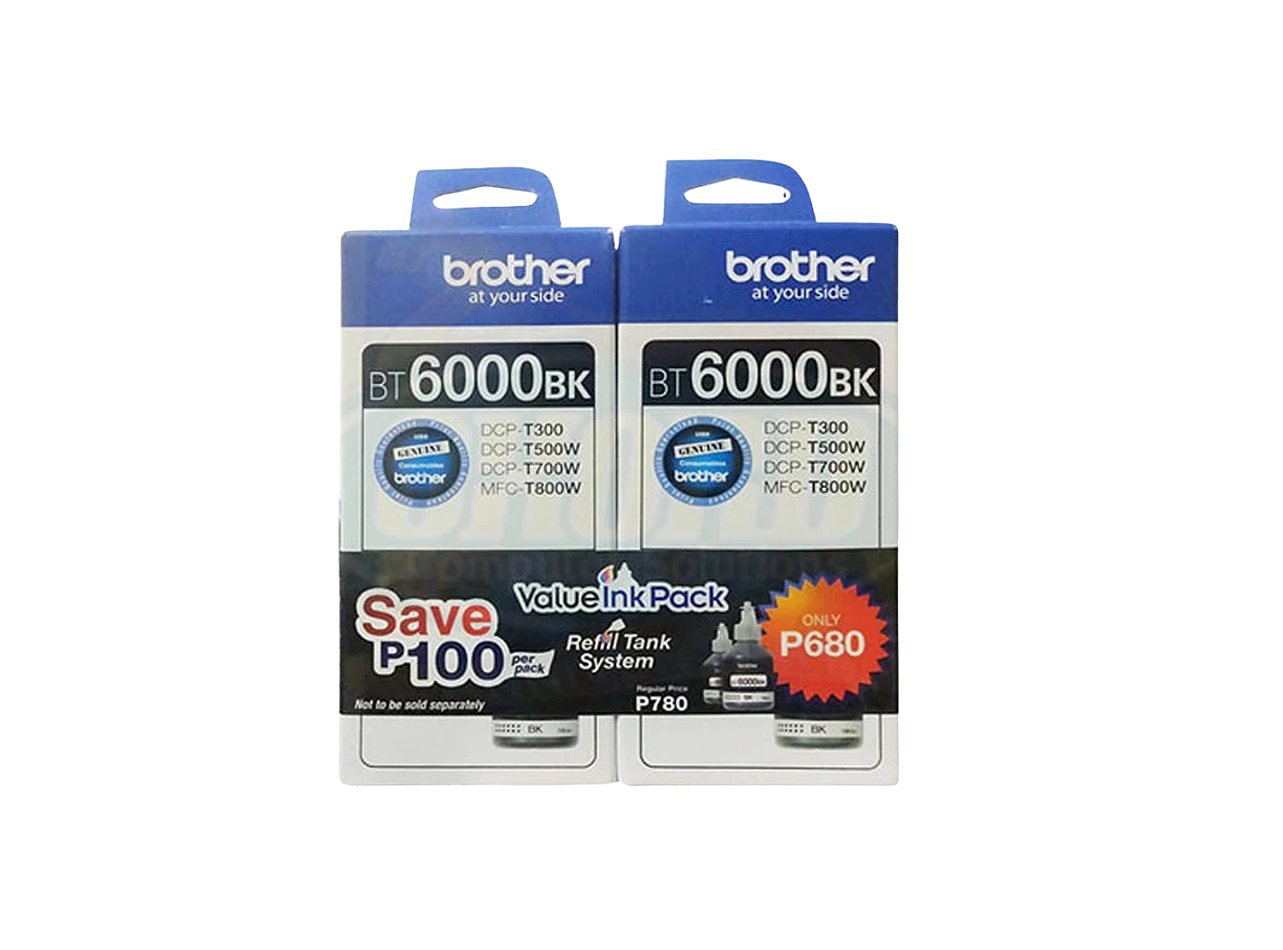 BROTHER BT6000 INK BLACK 2PACK