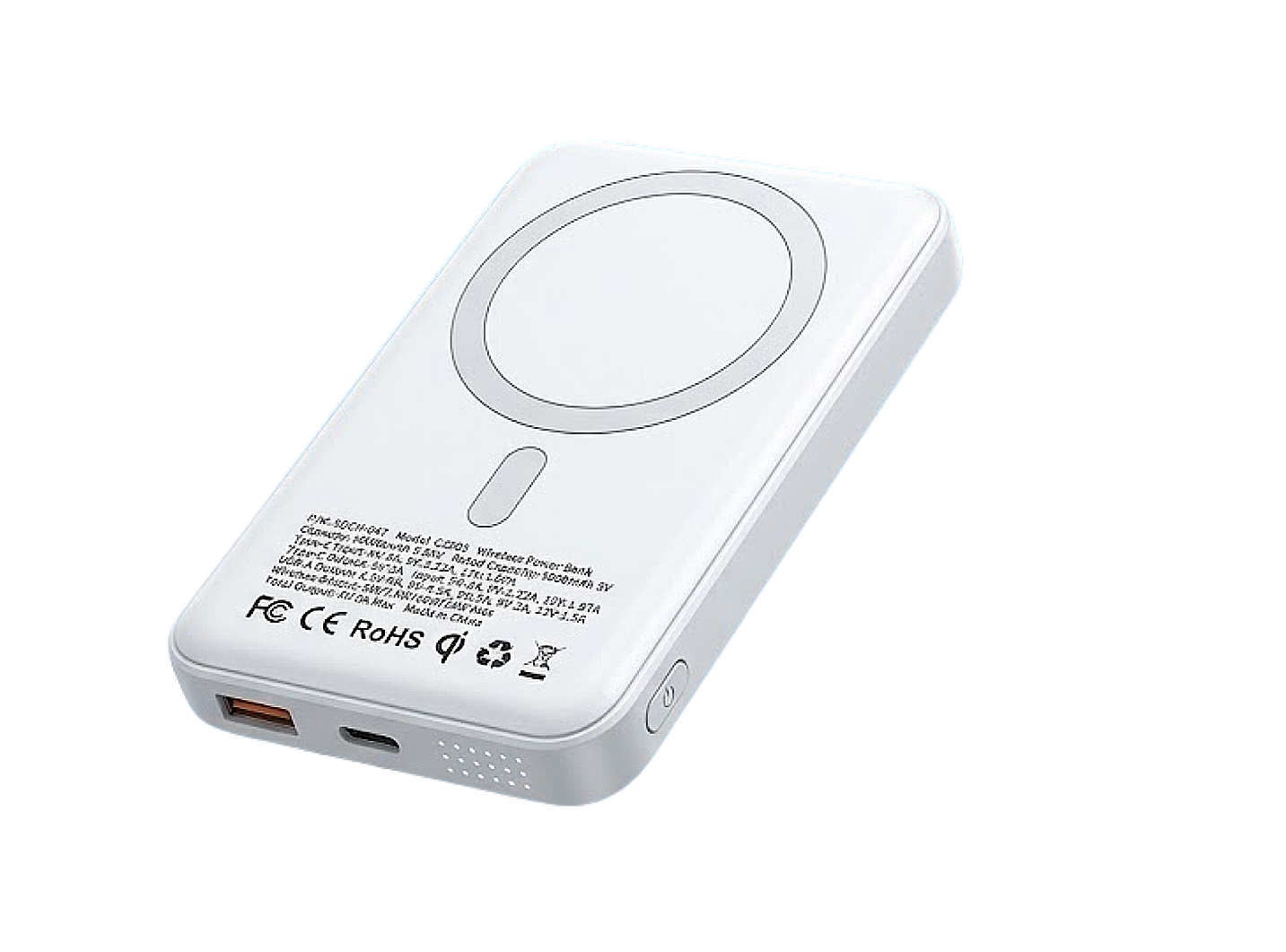 XUNOD XDCH-047 10000MAH MAGSAFE POWER BANK WHITE