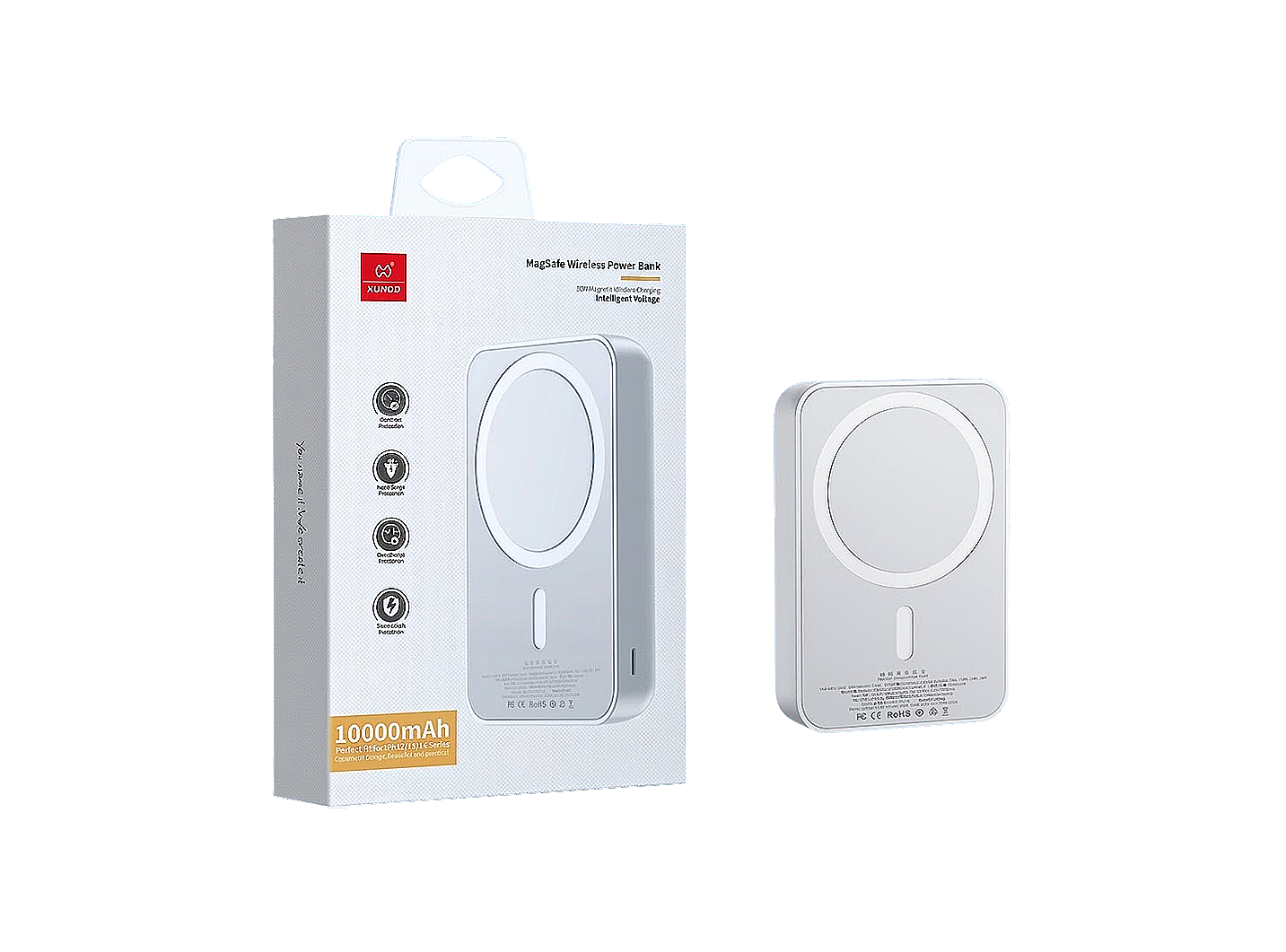 XUNOD XDCH-047 10000MAH MAGSAFE POWER BANK WHITE