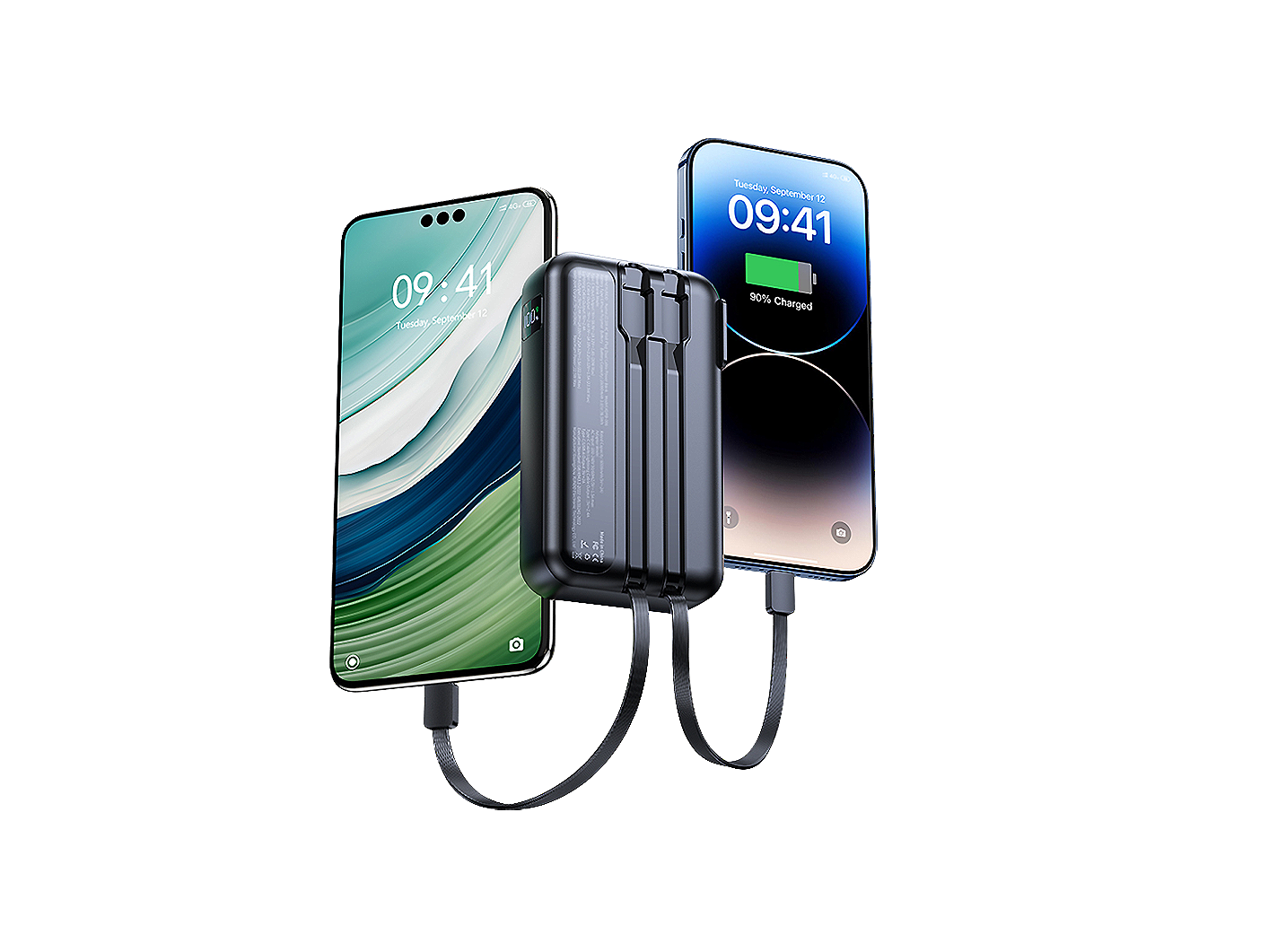 XUNOD XDPB-006 10000MAH 2-IN-1 US AC PLUG DUAL CABLE POWER BANK