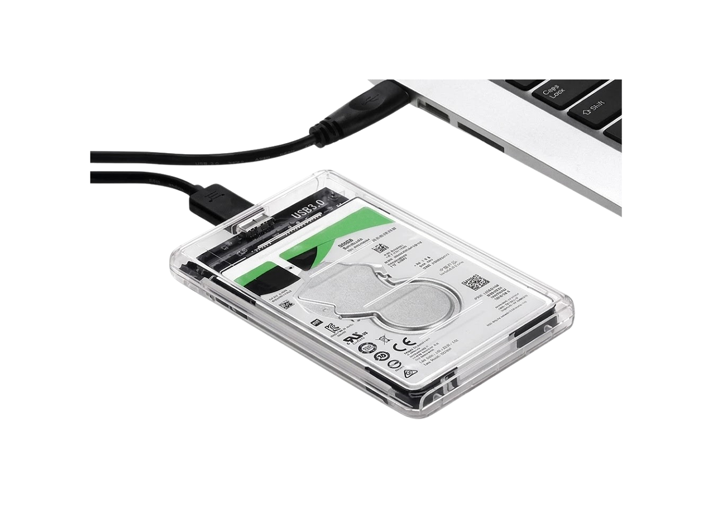 TRANSPARENT 2.5" HDD EXTERNAL ENCLOSURE USB 3.0
