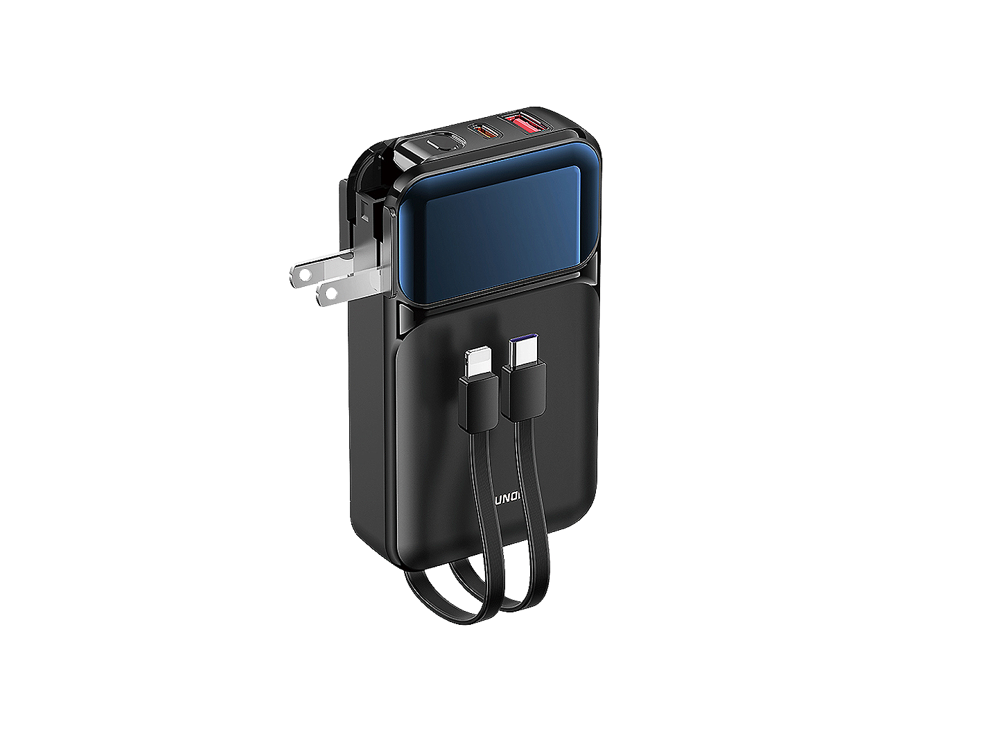 XUNOD XDPB-006 10000MAH 2-IN-1 US AC PLUG DUAL CABLE POWER BANK